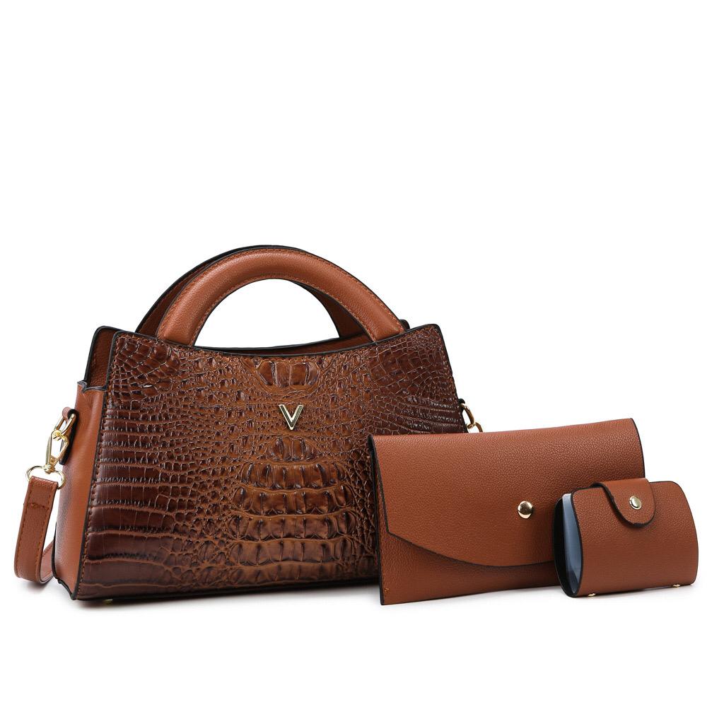 909 premium croc skin 3in1 small medium bag
