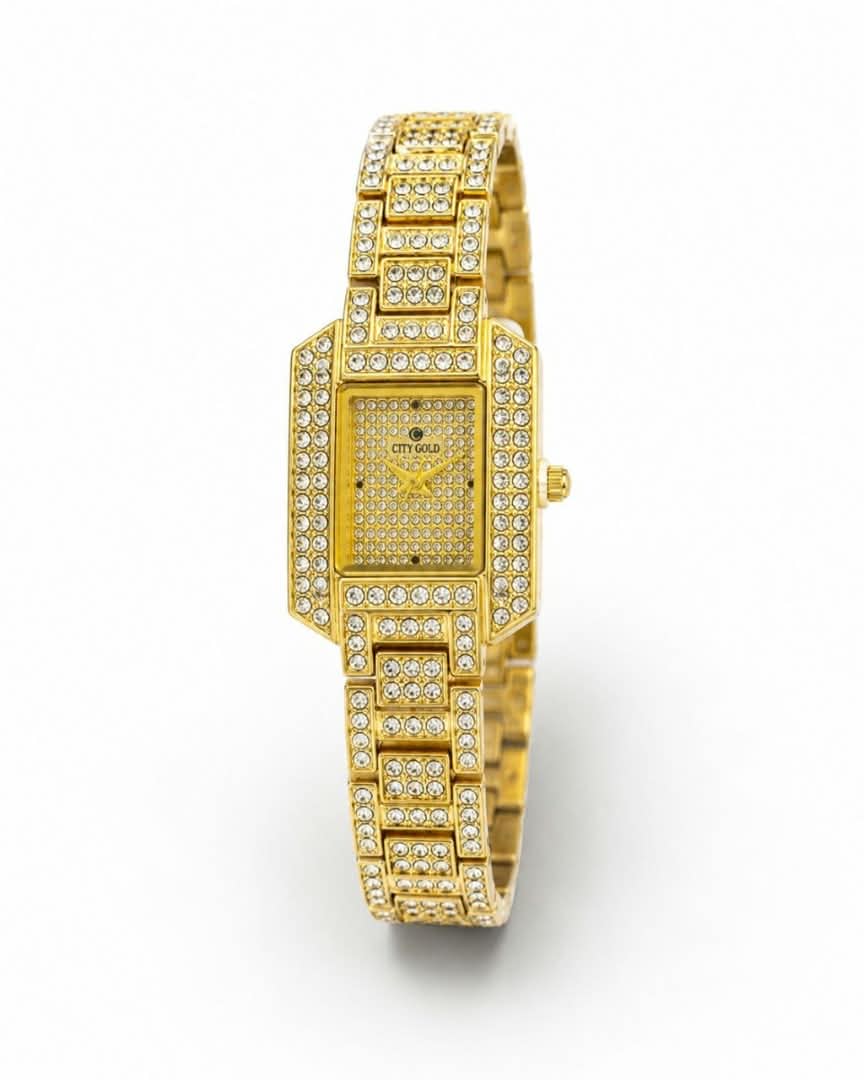 Golden Éclat beveled/octagonal wrist watch