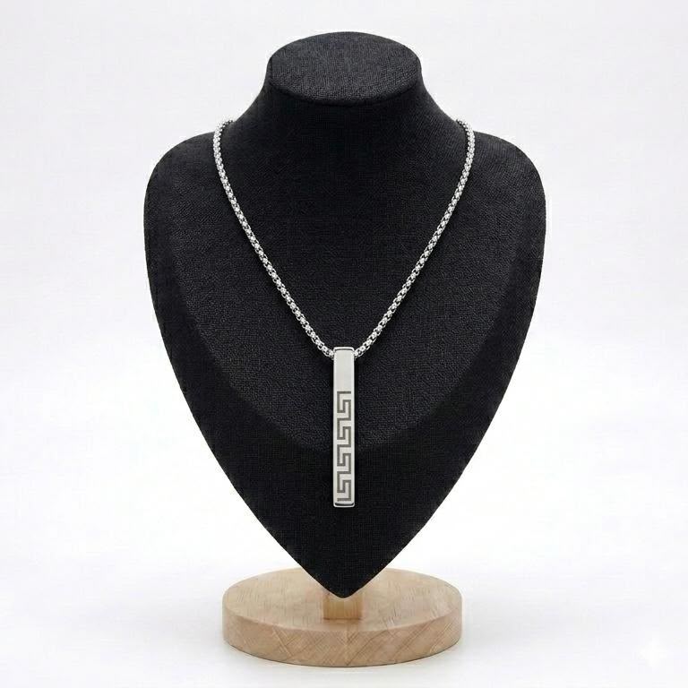steel bar unisex necklace
